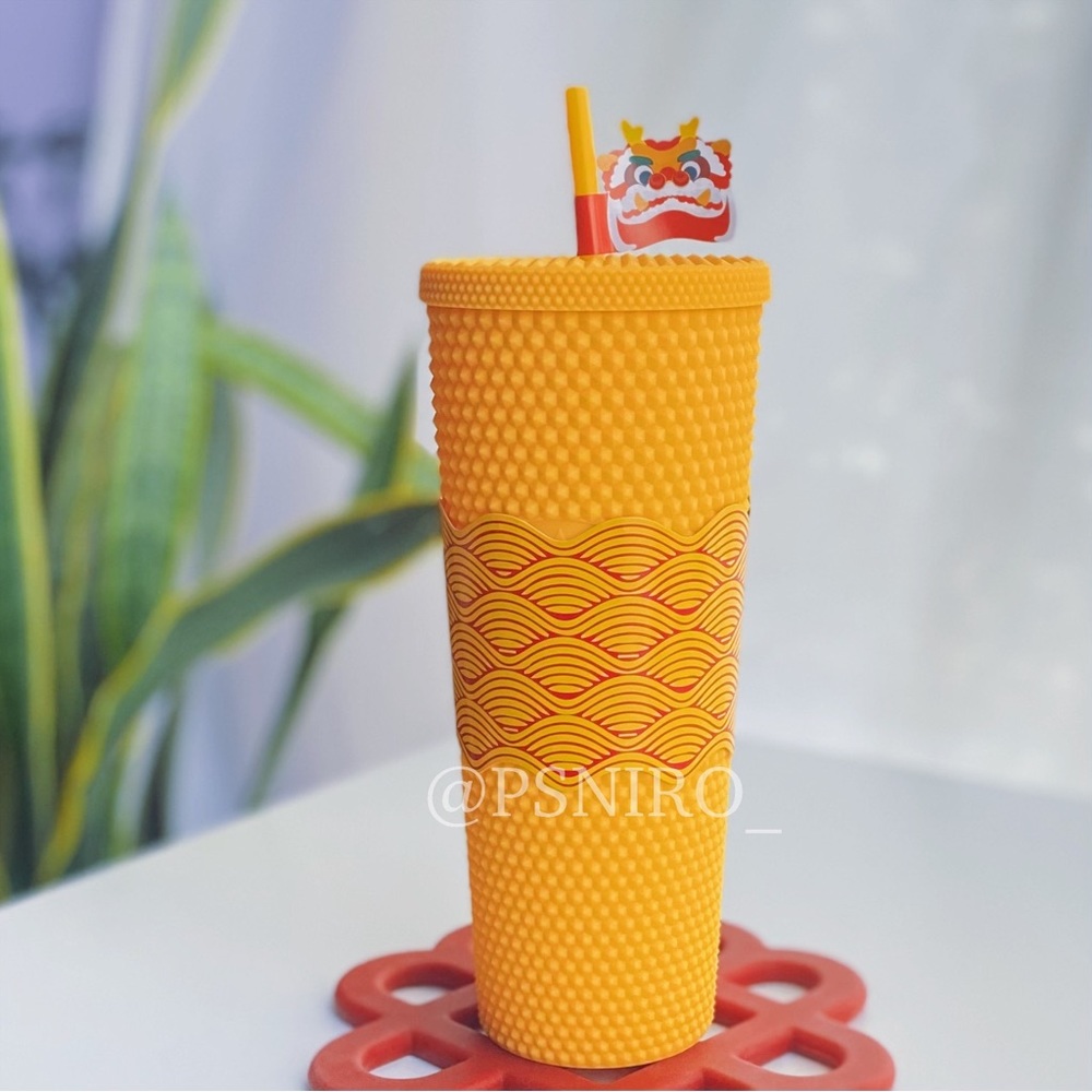 Starbucks Tumbler Yellow Lion Dance CNY Cold Cup